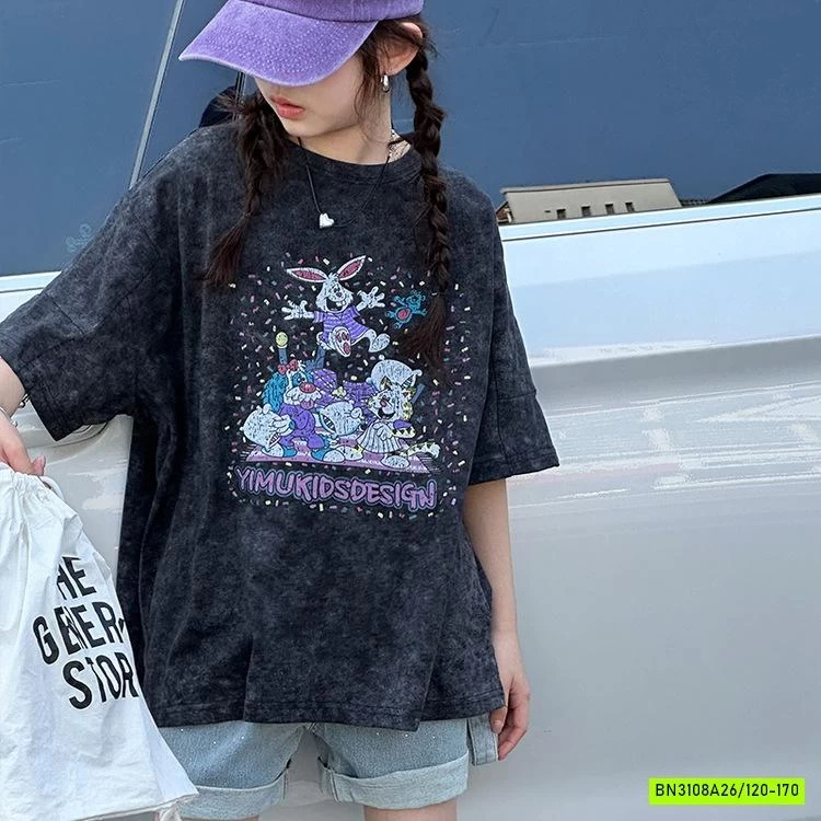 ÁO THUN LOANG MÀU IN THỎ SZ ĐẠI