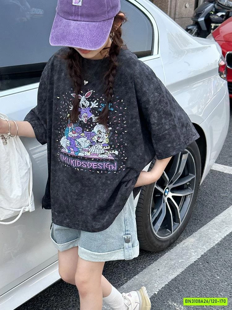 ÁO THUN LOANG MÀU IN THỎ SZ ĐẠI