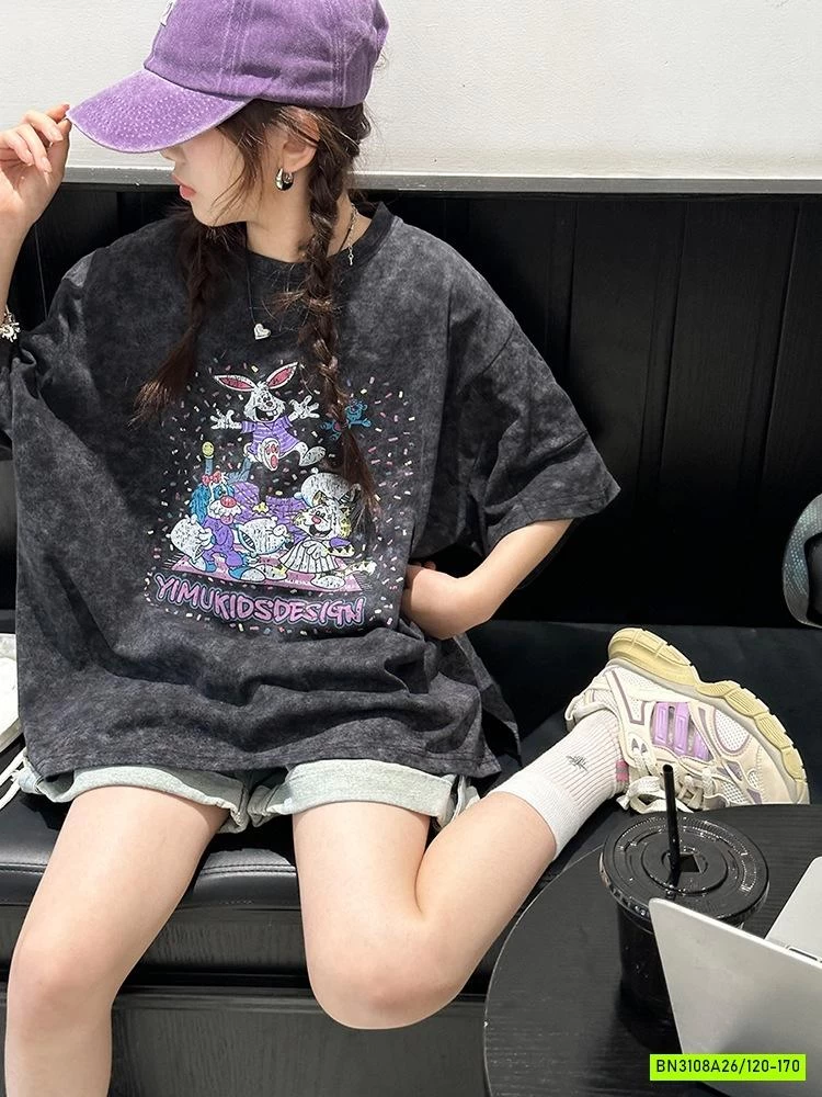 ÁO THUN LOANG MÀU IN THỎ SZ ĐẠI