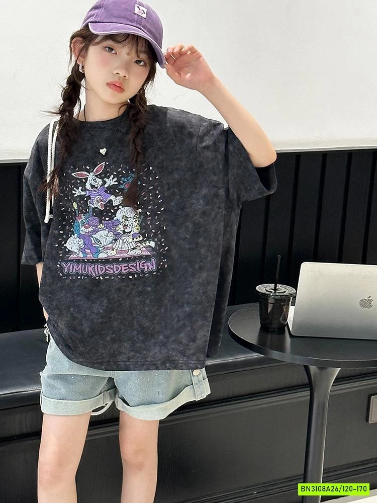 ÁO THUN LOANG MÀU IN THỎ SZ ĐẠI