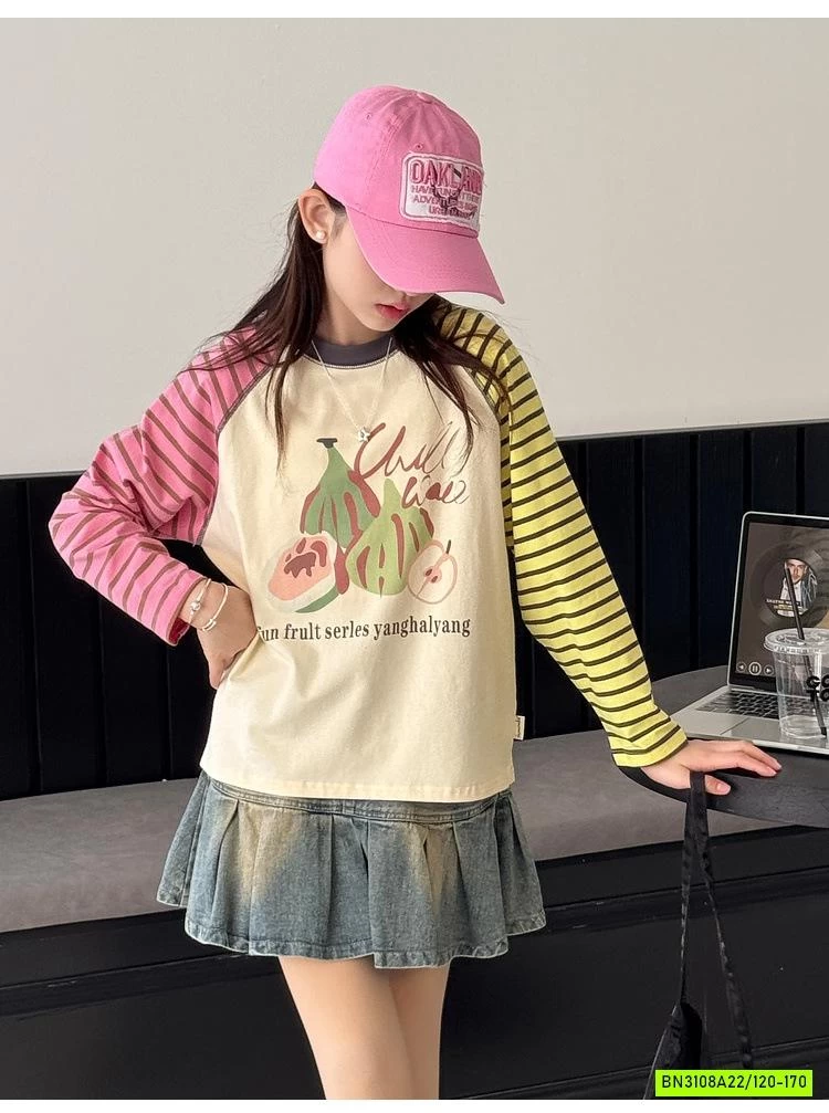 ÁO THUN TAY KẺ PHỐI MÀU SZ ĐẠI