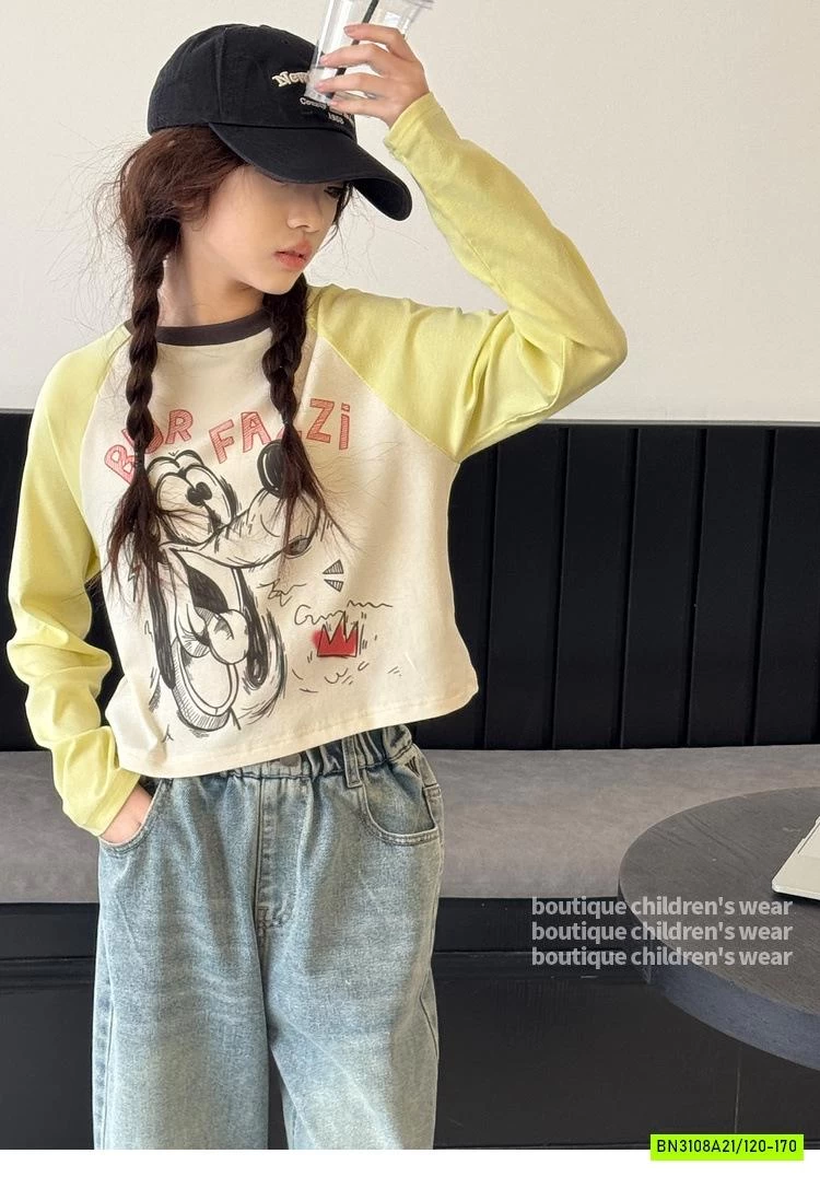 CROPTOP SNOOPY PHỐI MÀU TAY SZ ĐẠI