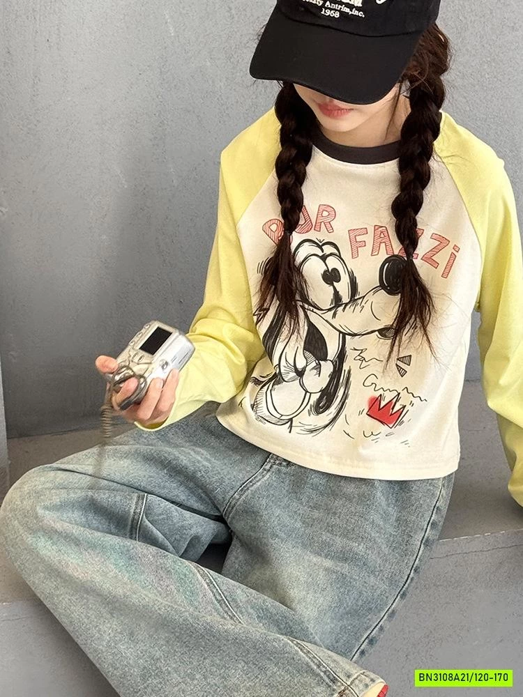CROPTOP SNOOPY PHỐI MÀU TAY SZ ĐẠI