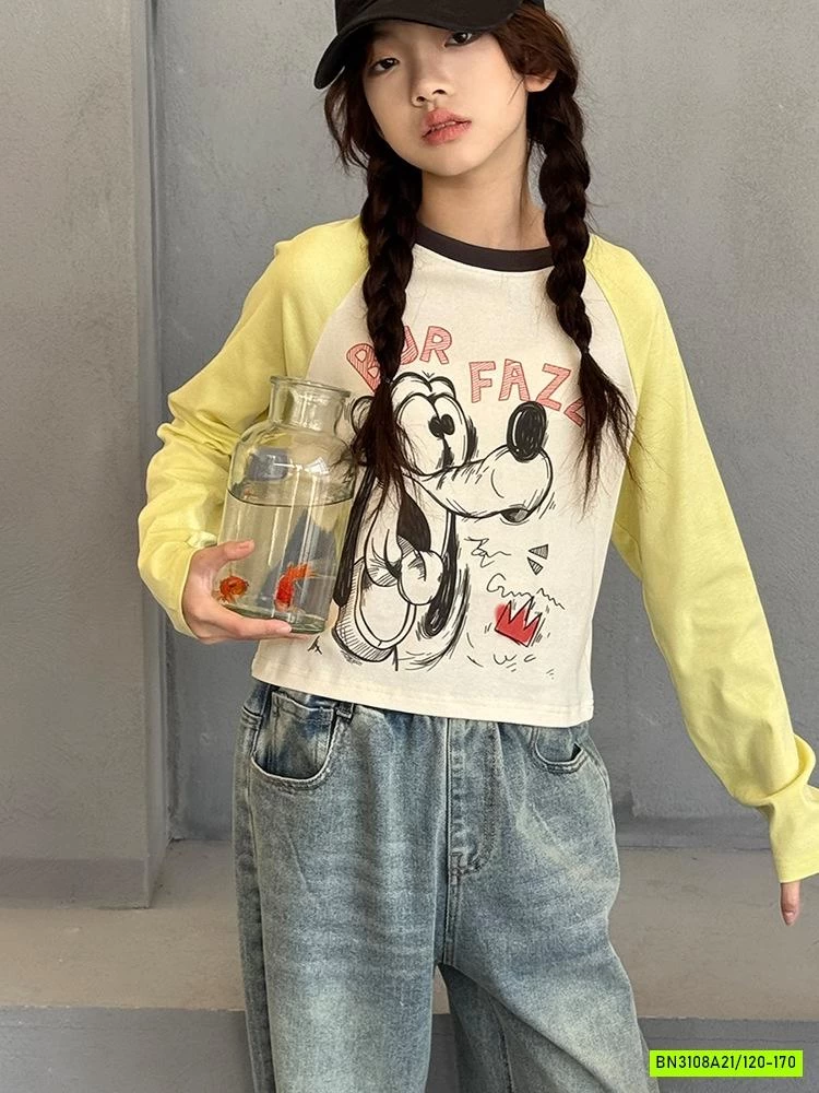 CROPTOP SNOOPY PHỐI MÀU TAY SZ ĐẠI