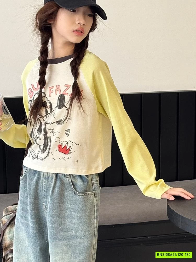 CROPTOP SNOOPY PHỐI MÀU TAY SZ ĐẠI