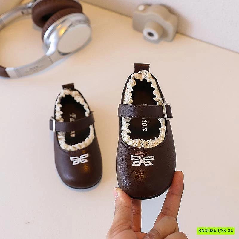 GIÀY BÚP BÊ VIỀN REN THÊU BÉ GÁI