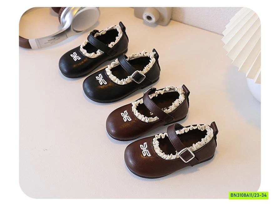 GIÀY BÚP BÊ VIỀN REN THÊU BÉ GÁI