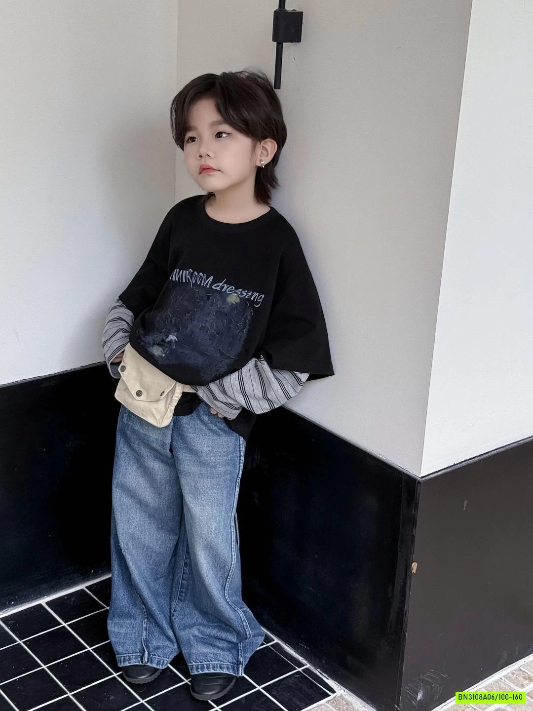 ÁO THUN GIẢ 2 LỚP TAY KẺ