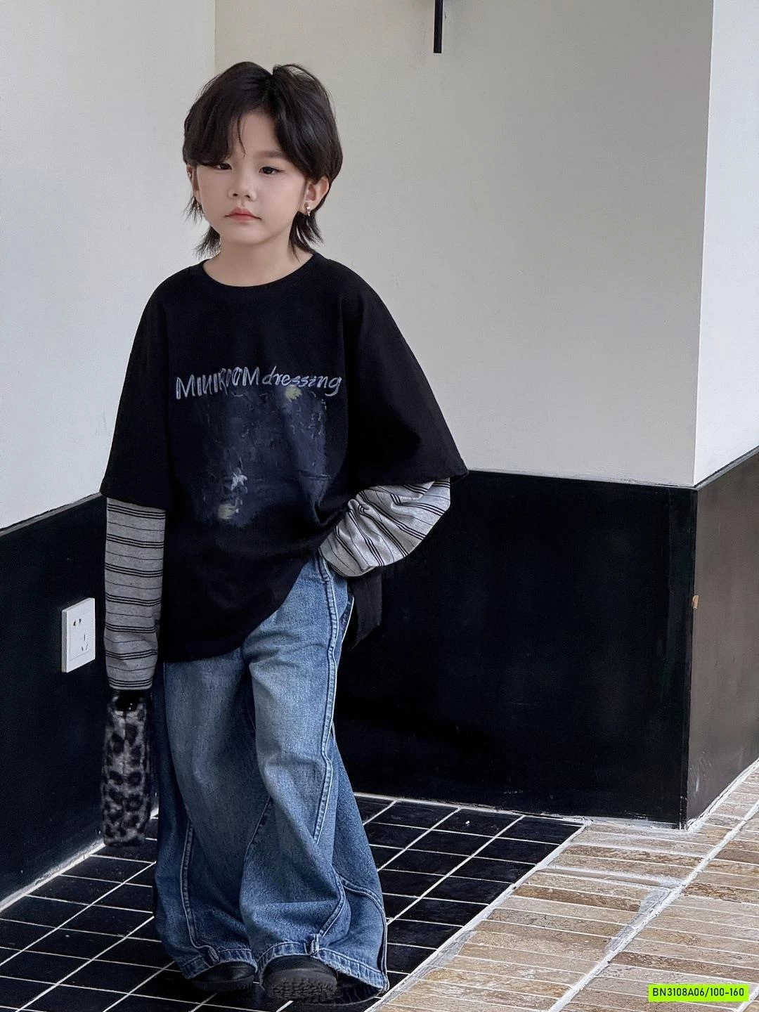 ÁO THUN GIẢ 2 LỚP TAY KẺ