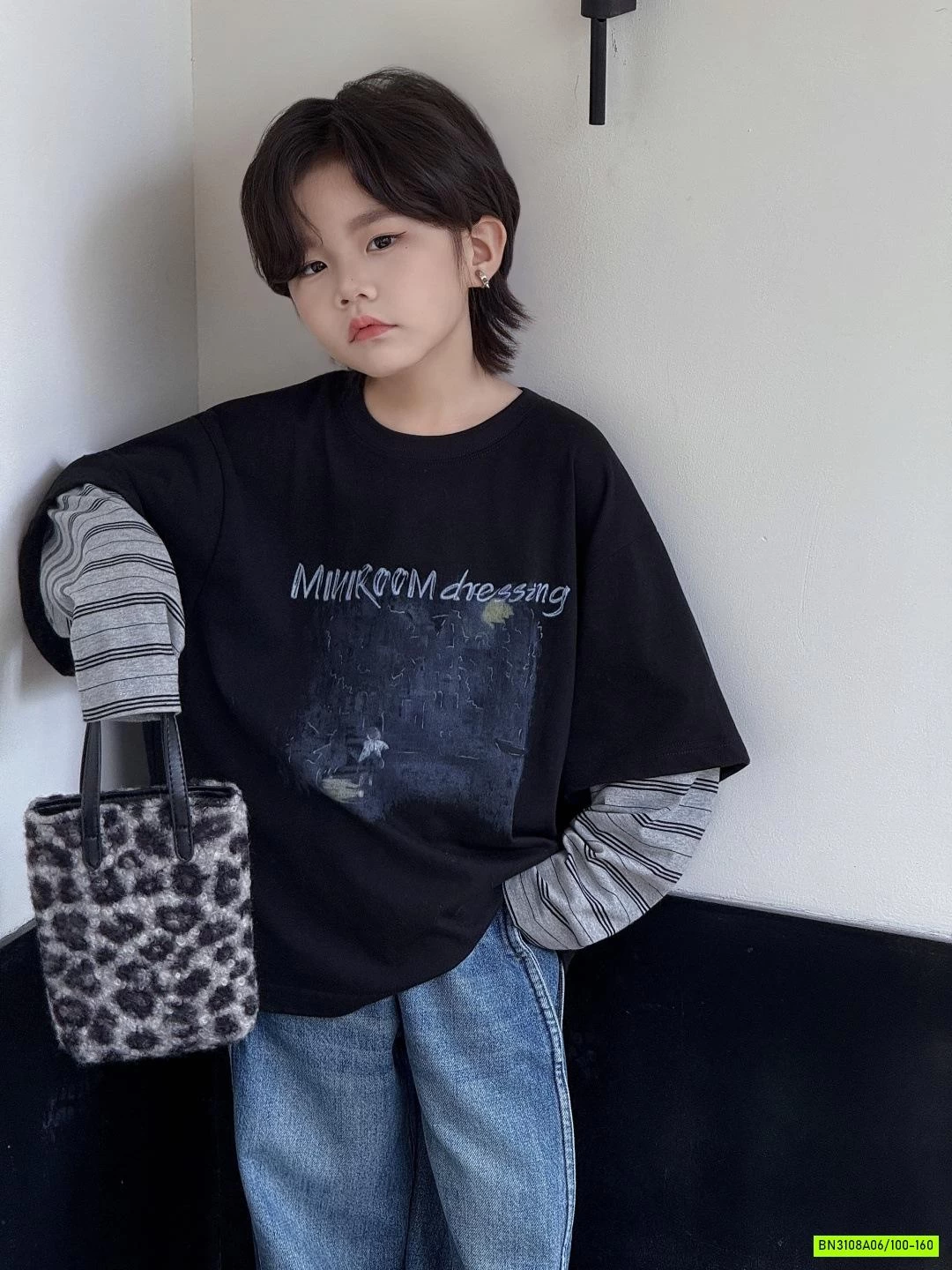 ÁO THUN GIẢ 2 LỚP TAY KẺ