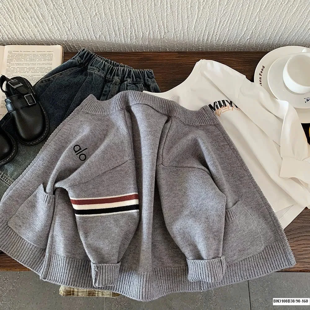 Áo len ALO xám khóa kéo