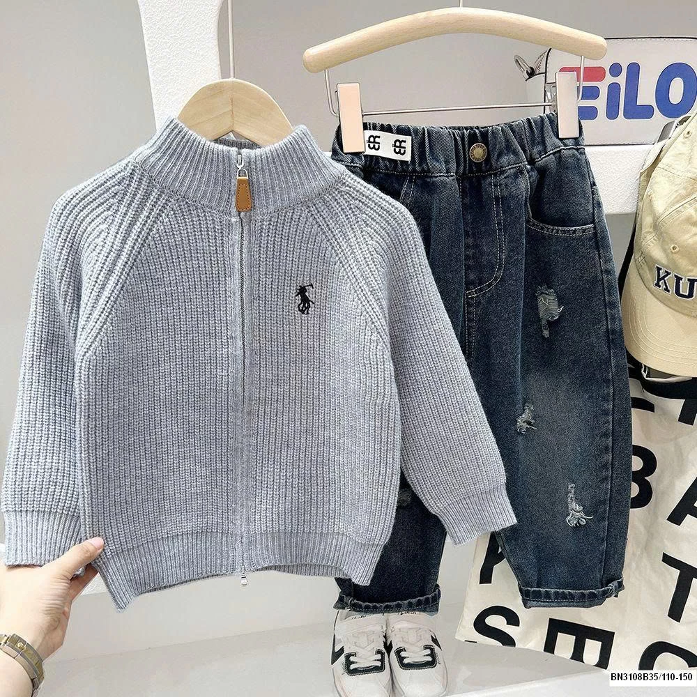 ÁO KHOÁC LEN KÉO KHÓA THÊU NGỰA CAKADY