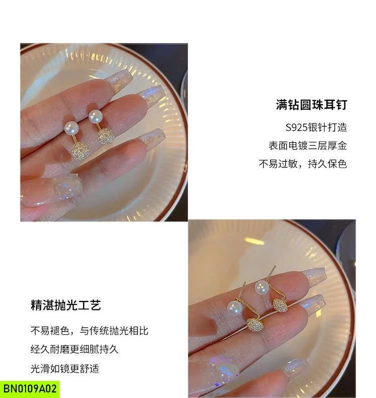 KHUYÊN TAI BẠC 925 LNIEER MIX NGỌC