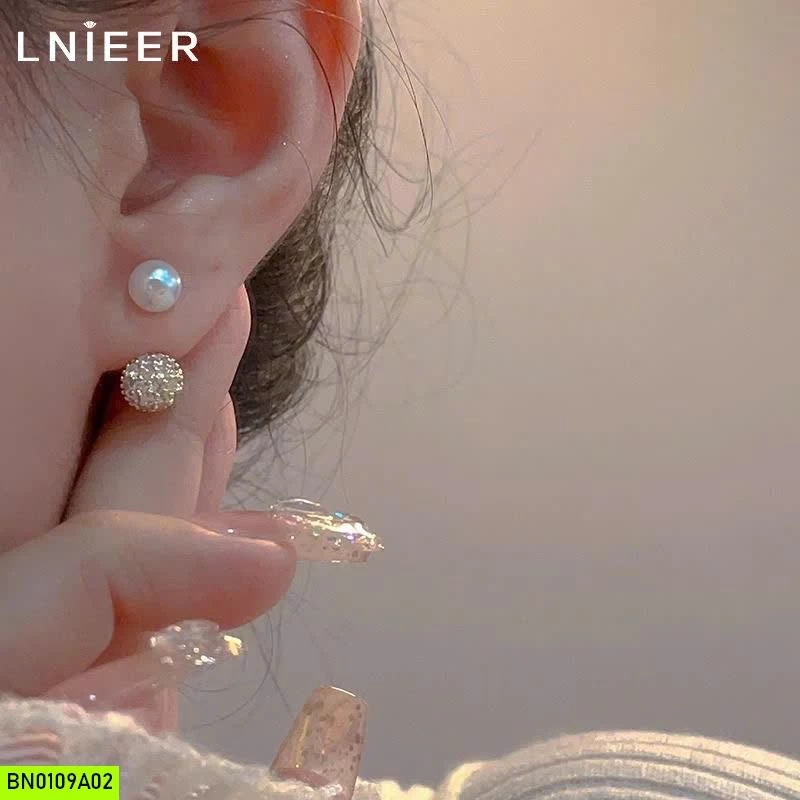 KHUYÊN TAI BẠC 925 LNIEER MIX NGỌC