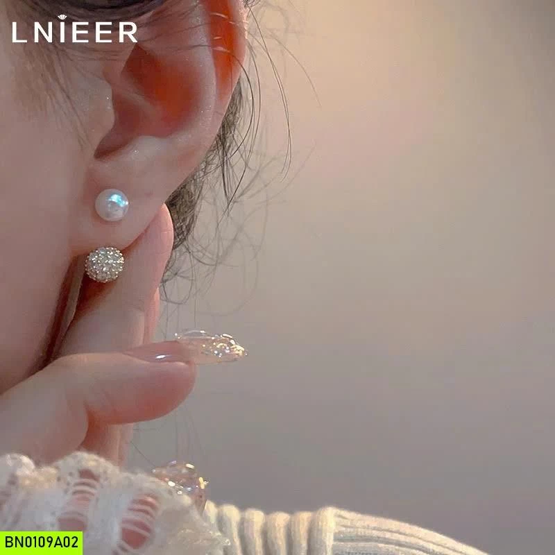 KHUYÊN TAI BẠC 925 LNIEER MIX NGỌC