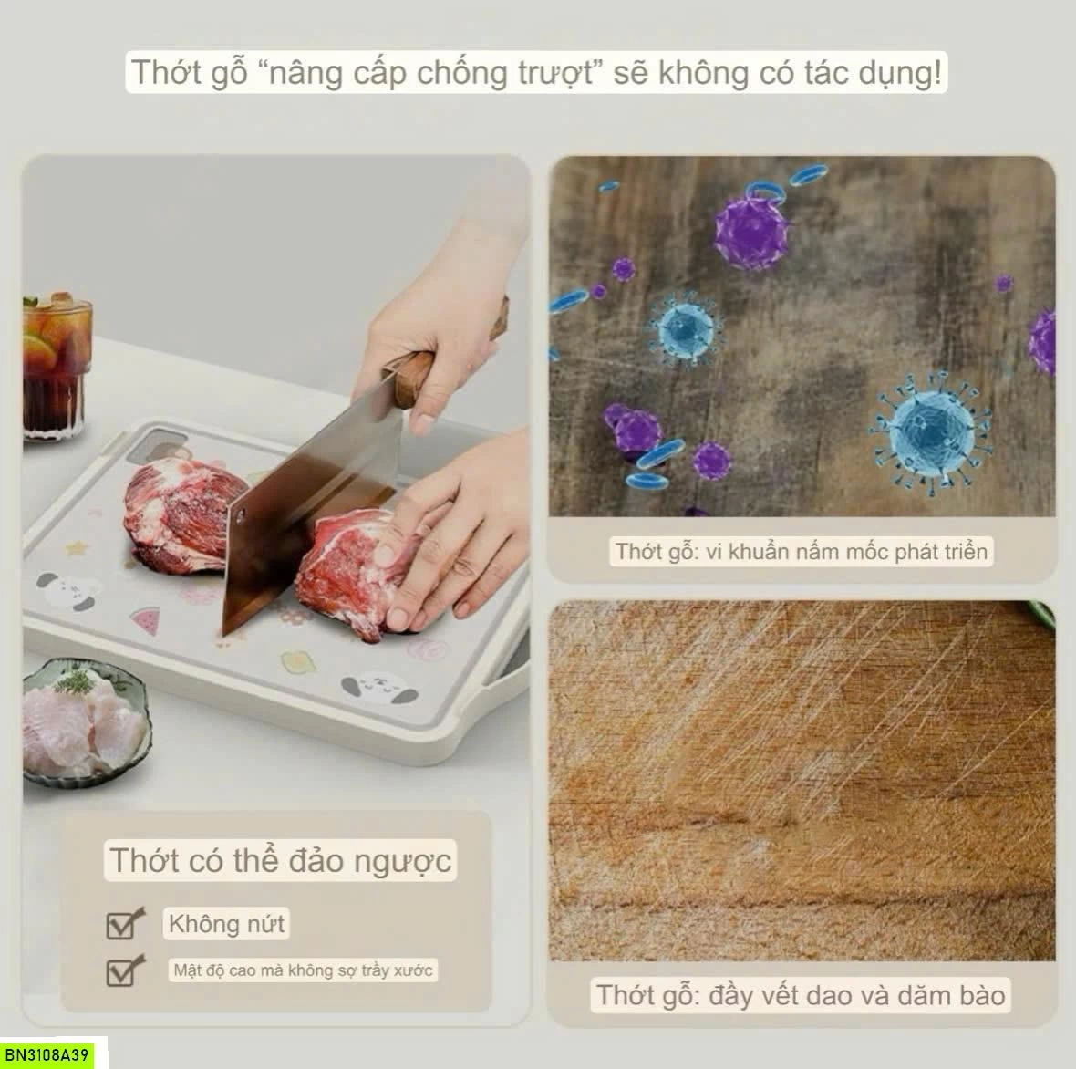 THỚT INOX 2 MẶT KHÁNG KHUẨN