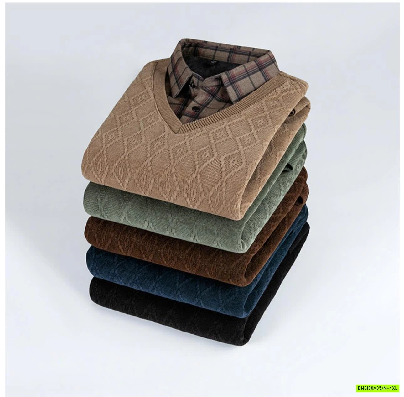 ÁO LEN CỔ SƠ MI NAM LÓT LÔNG