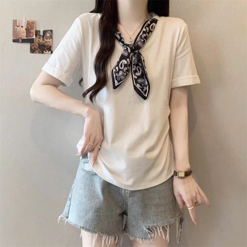 Áo cổ nơ tay hến nhà IN BLUE