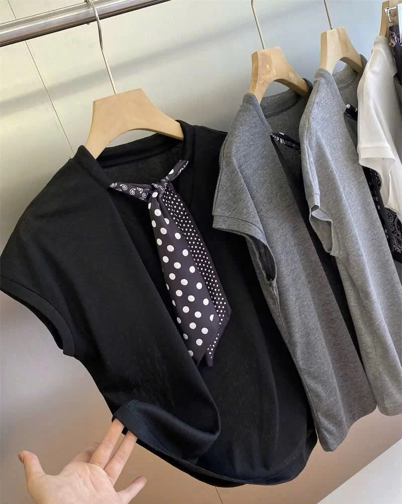 Áo cổ nơ tay hến nhà IN BLUE