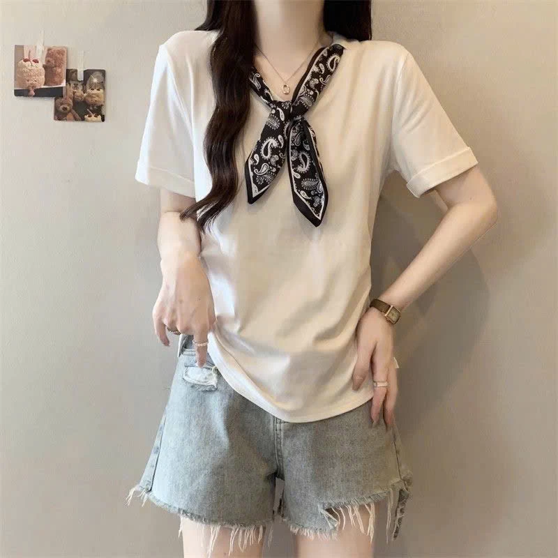 Áo cổ nơ tay hến nhà IN BLUE