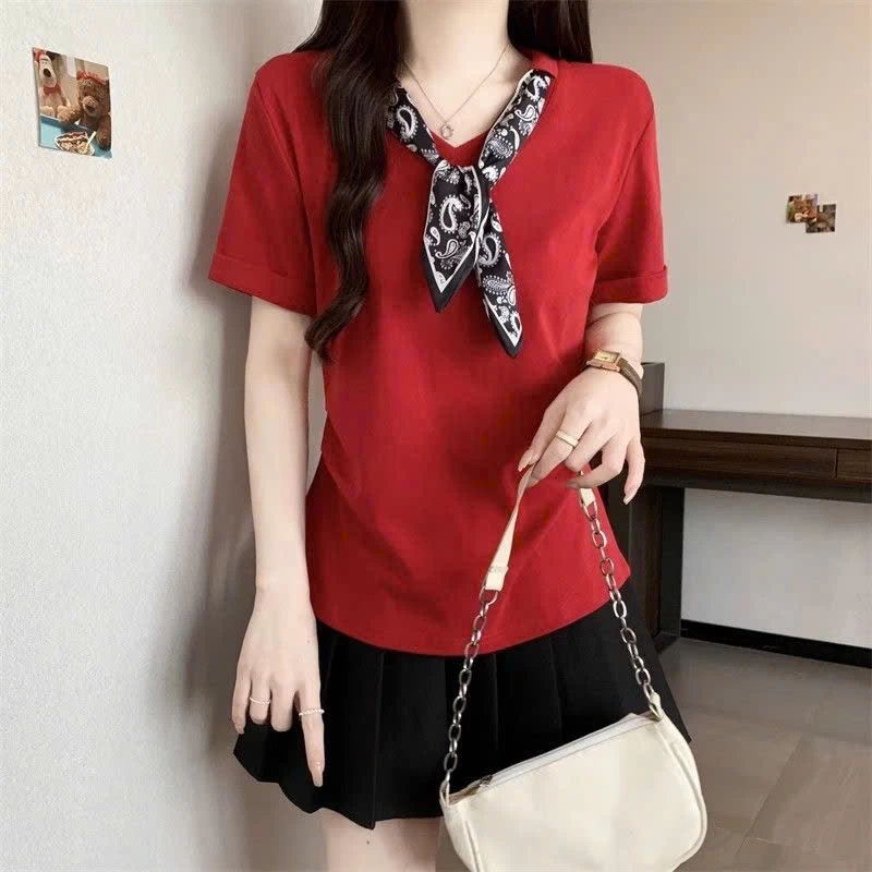 Áo cổ nơ tay hến nhà IN BLUE