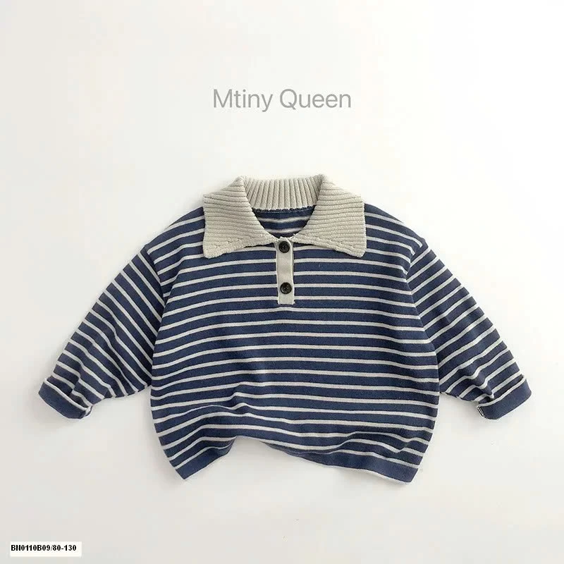 ÁO LEN CỔ POLO KẺ NGANG