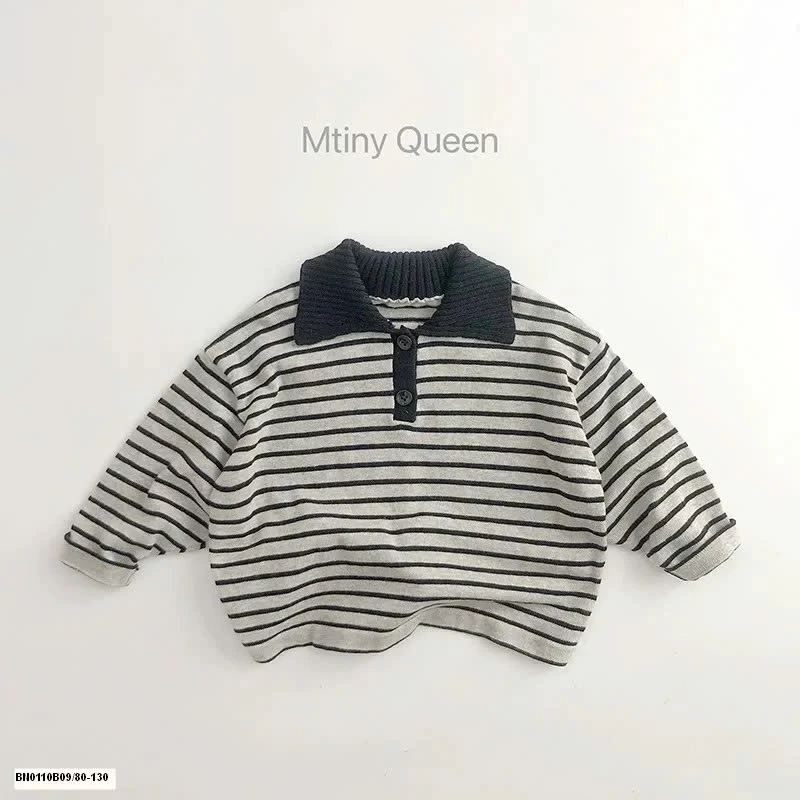 ÁO LEN CỔ POLO KẺ NGANG