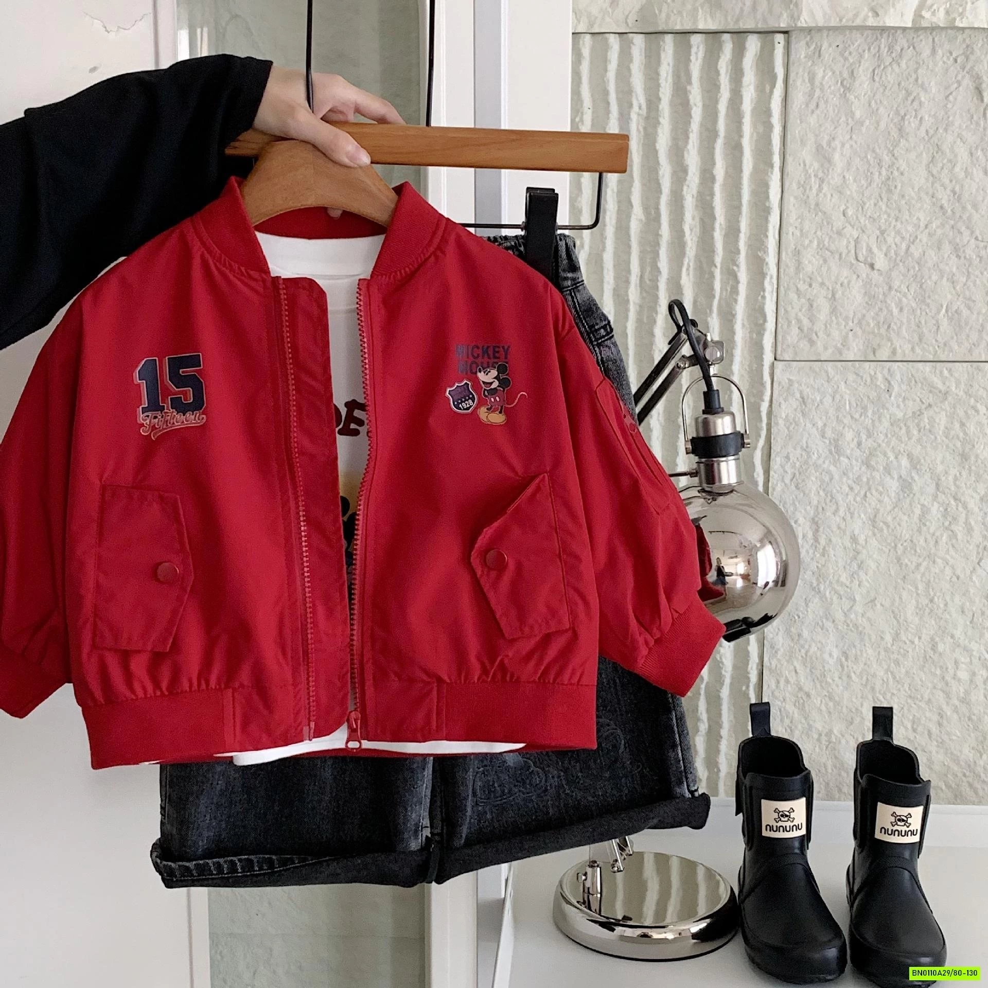 KHOÁC BOMBER ĐỎ MICKEY