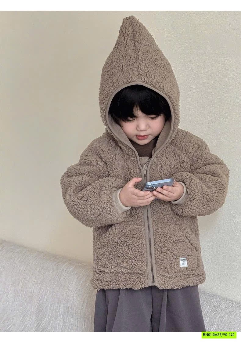 ÁO KHOÁC LÔNG CỪU LÓT NỈ LIỀN MŨ