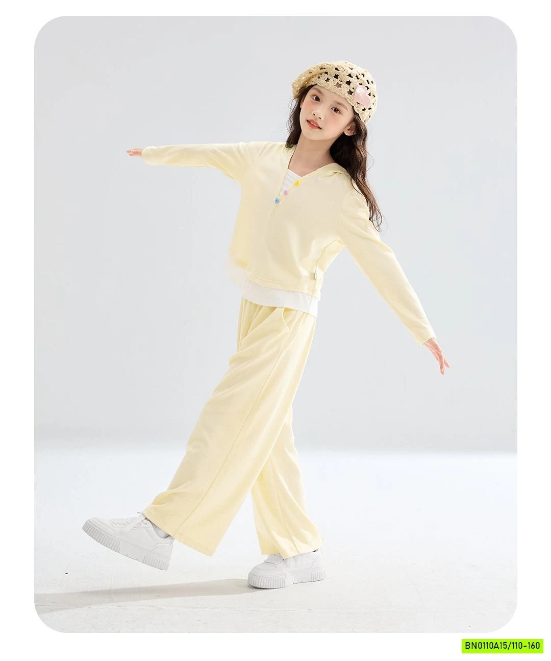 SÉT NỈ GIẢ 2 LỚP LIỀN MŨ BÉ GÁI