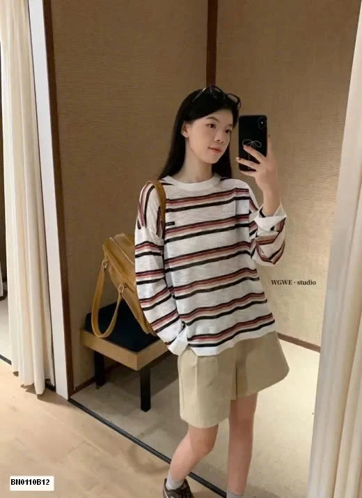 ÁO THUN KẺ DÁNG RỘNG WGWE