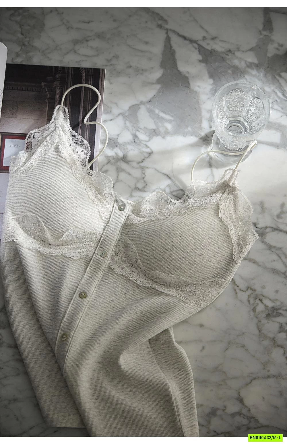 ÁO 2 DÂY LIỀN BRA PHỐI REN CAO CẤP