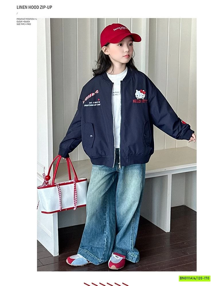 BOMBER KITTY XANH THAN