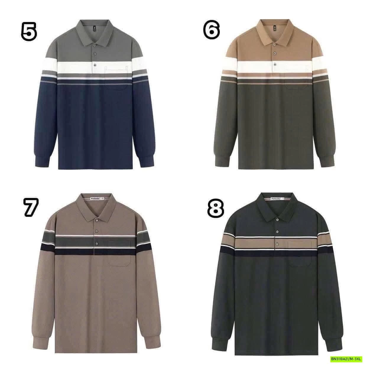 ÁO POLO DÀI TAY PHỐI KẺ