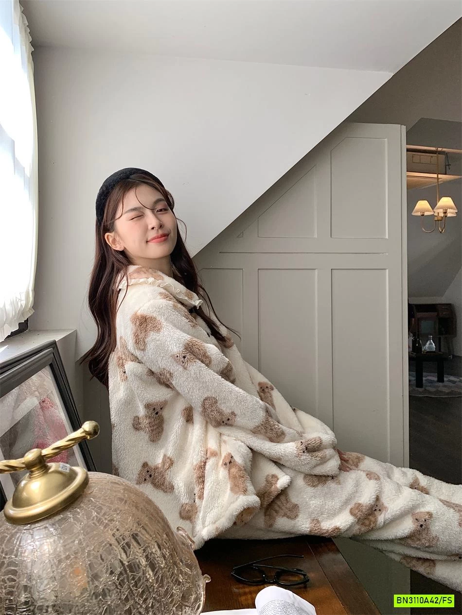 PIZAMA LÔNG IN GẤU ẤM ÁP