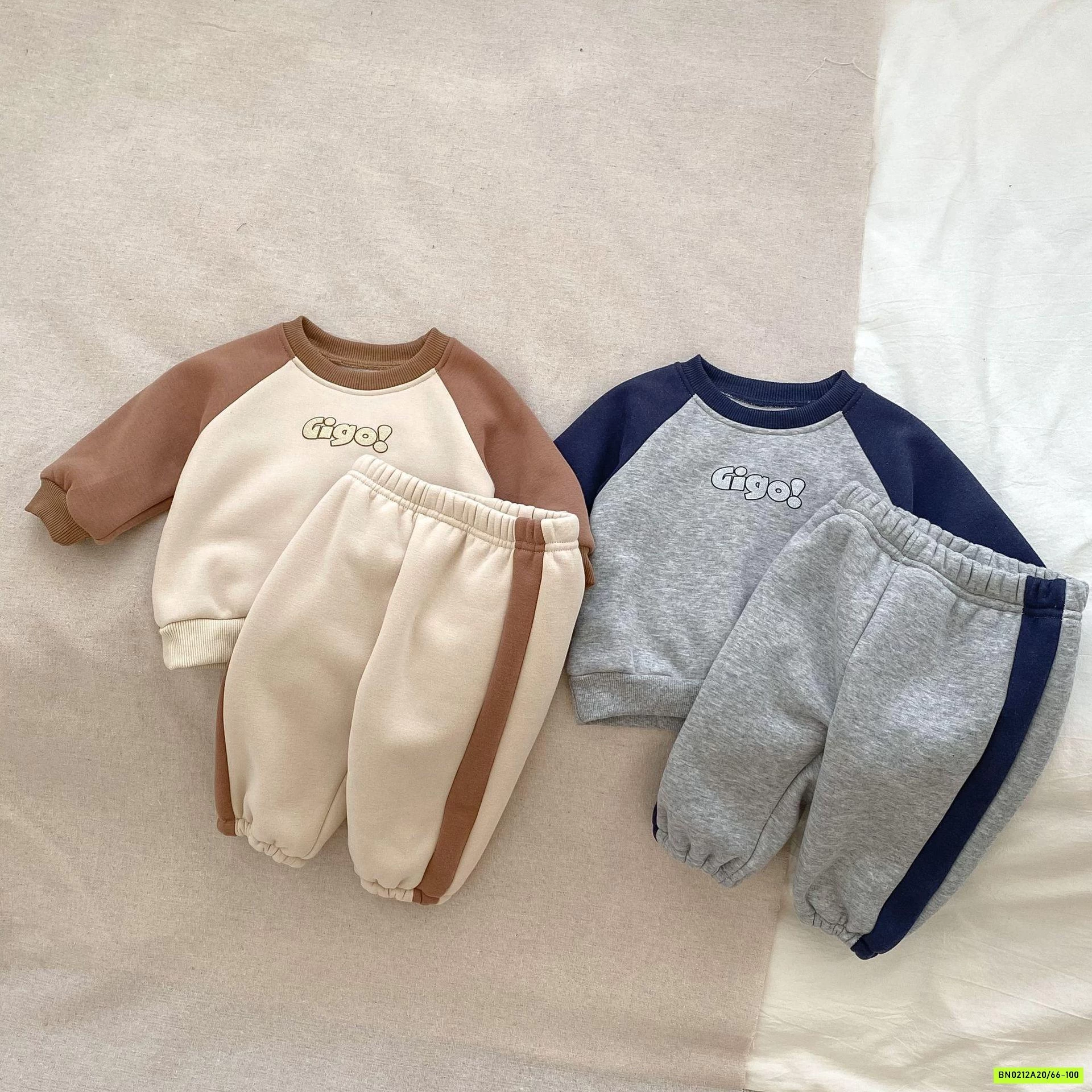 BỘ NỈ LÔNG CỪU PHỐI MÀU TAY SZ NHÍ