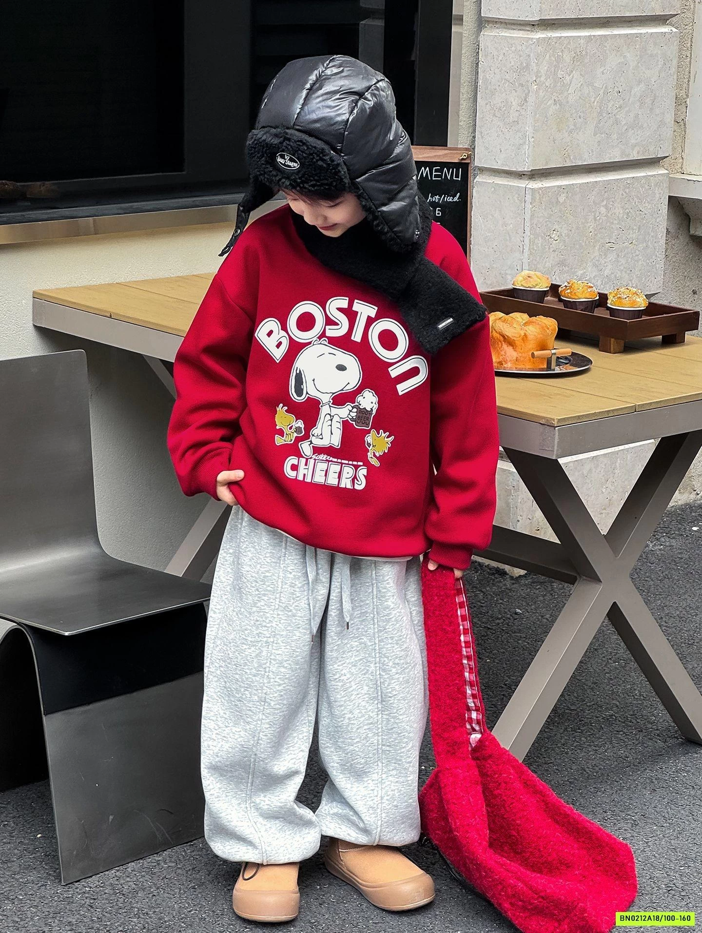 ÁO NỈ ĐỎ BOSTON LÓT NHUNG