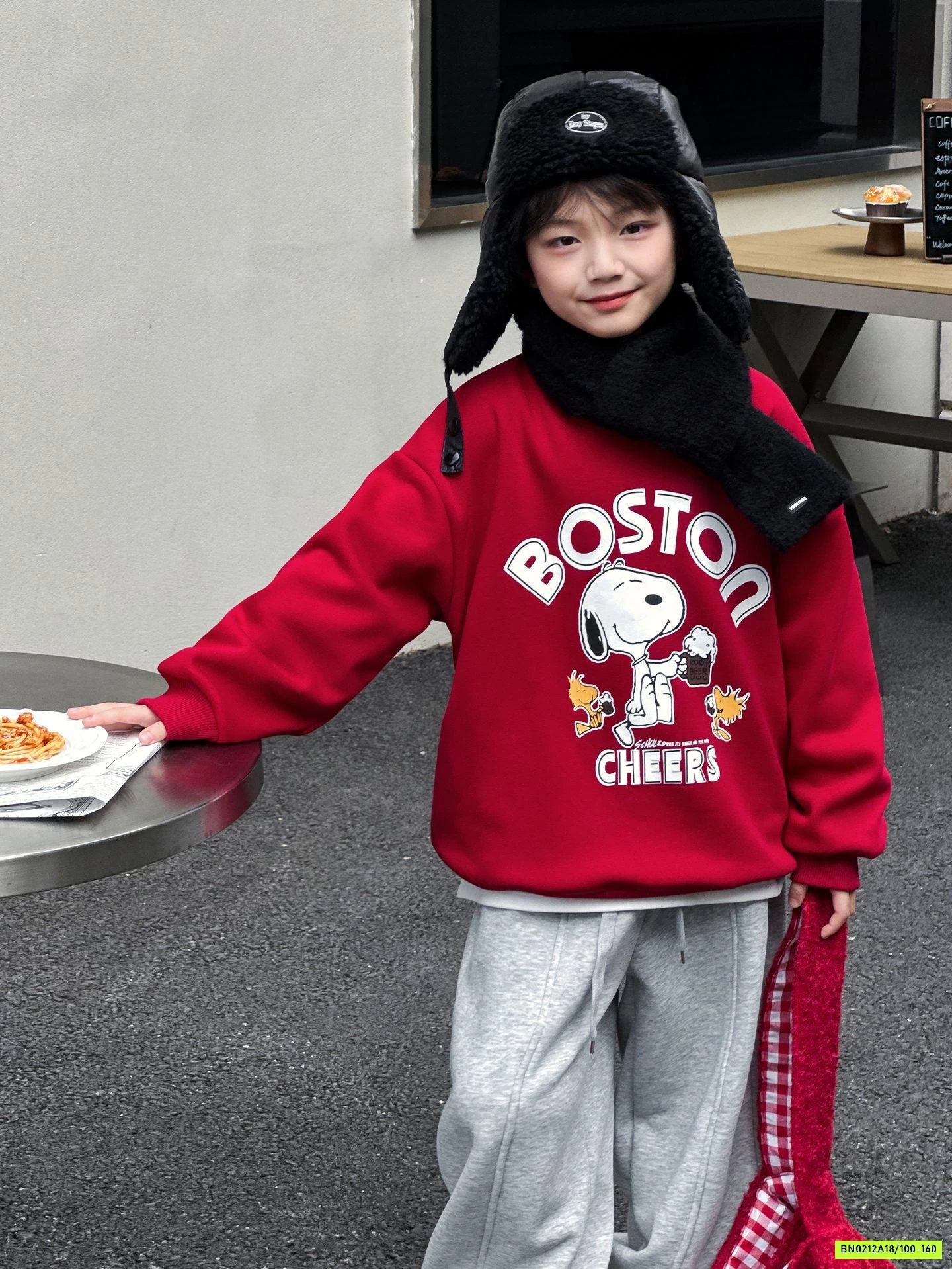 ÁO NỈ ĐỎ BOSTON LÓT NHUNG