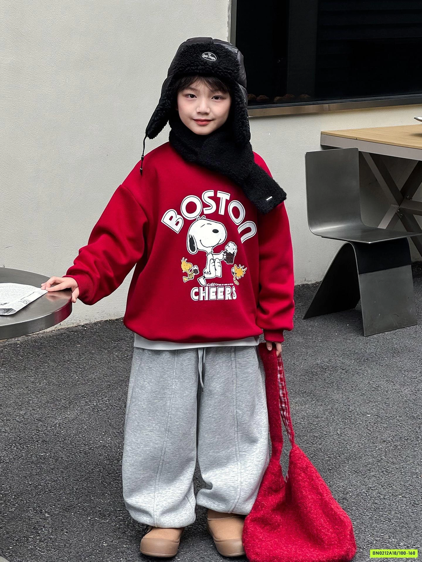 ÁO NỈ ĐỎ BOSTON LÓT NHUNG