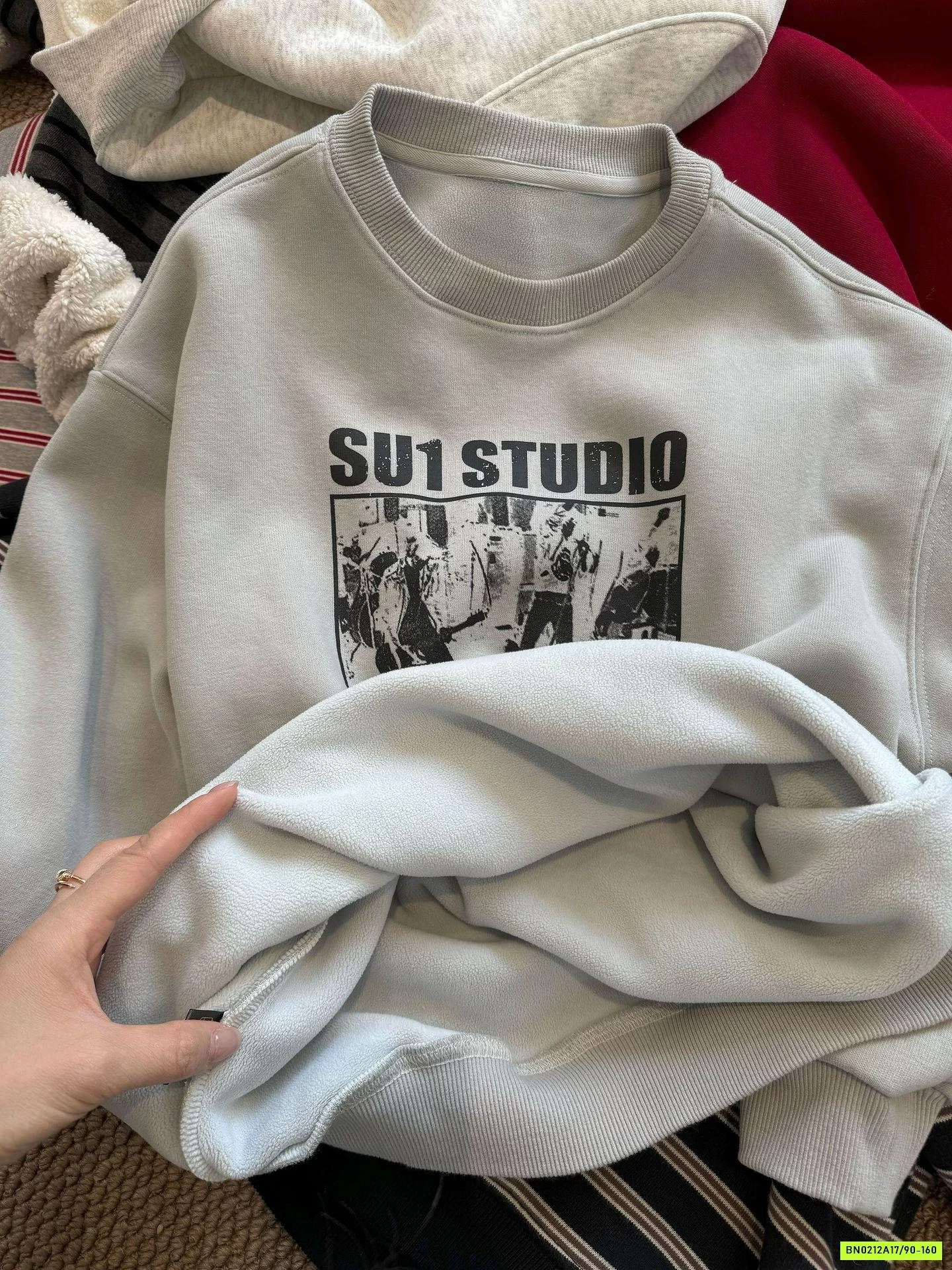 ÁO NỈ XÁM LÓT NHUNG FANSHU