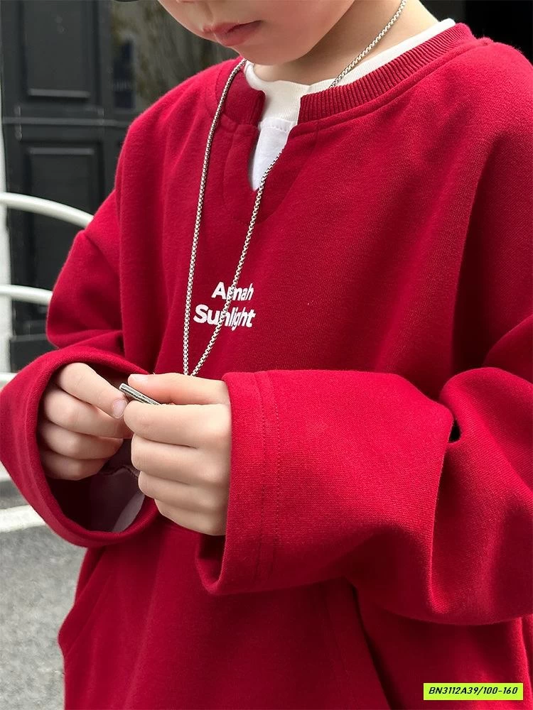 ÁO NỈ ĐỎ GIẢ 2 LỚP HY2578