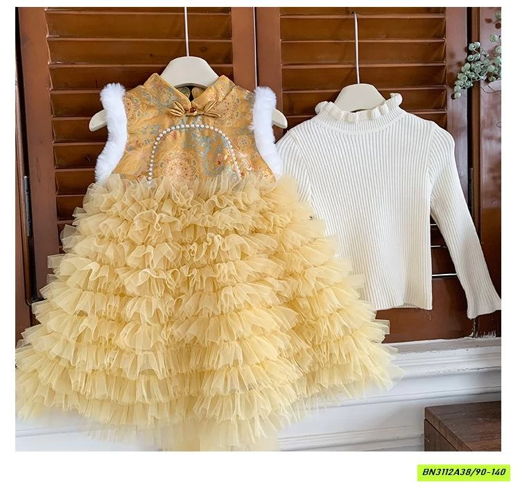 ĐẦM TUTU CỔ TRANG KÈM ÁO LEN BLUETOWN