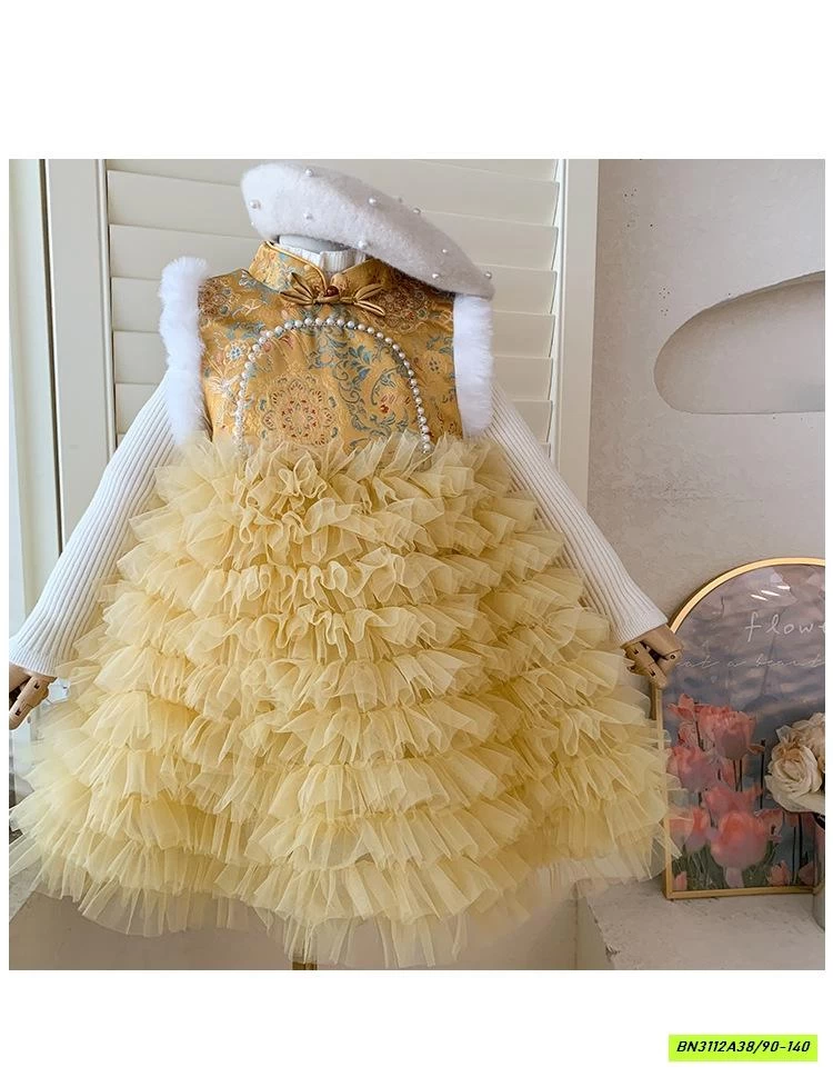 ĐẦM TUTU CỔ TRANG KÈM ÁO LEN BLUETOWN