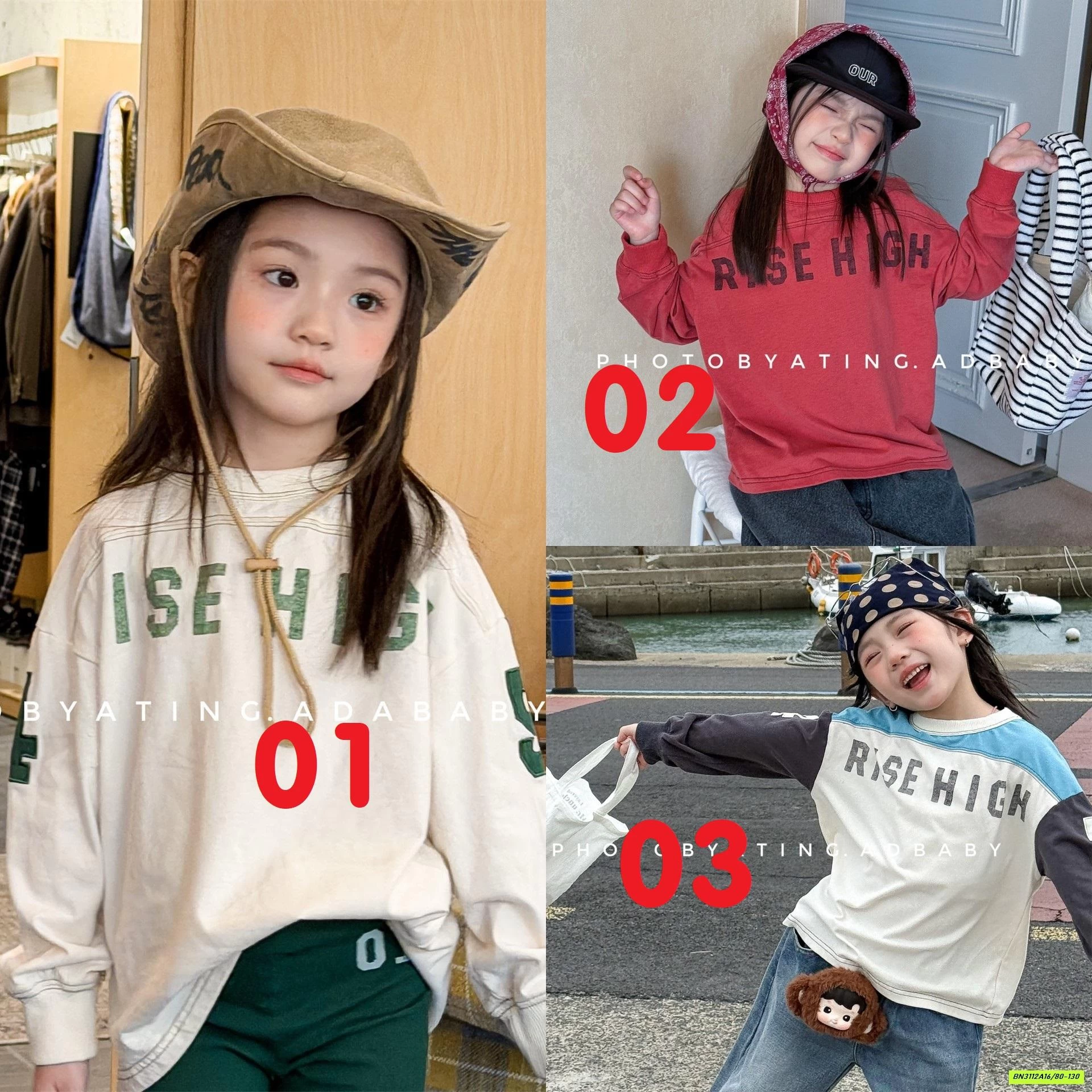 ÁO THUN PHỐI CHỮ SỐ 45 ADBABY