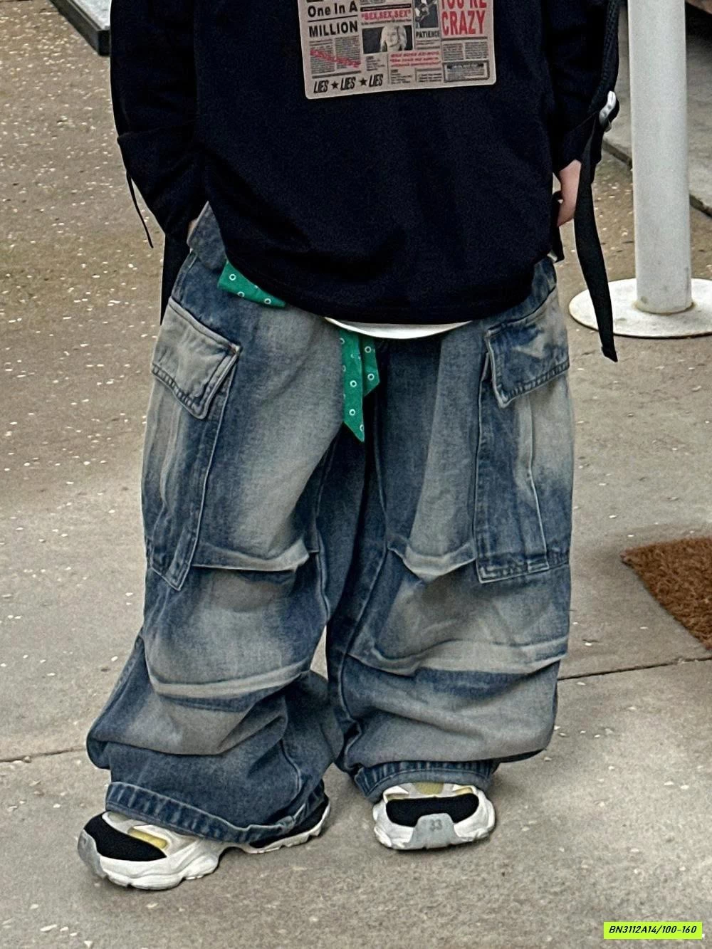 JEANS TÚI HỘP BẠC MÀU HIP-HOP