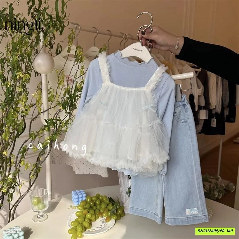 SÉT BABYDOLL QUẦN LOE 3 CHI TIẾT NINGLI