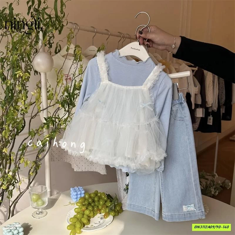 SÉT BABYDOLL QUẦN LOE 3 CHI TIẾT NINGLI