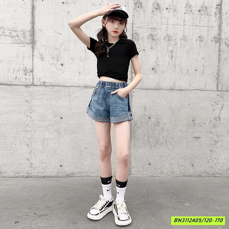 SHORT JEANS GẤP GẤU