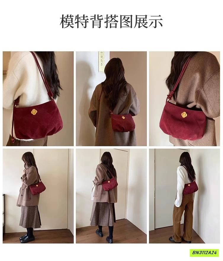 TÚI NHUNG HOA TRÀ VÀNG CHIO2ND