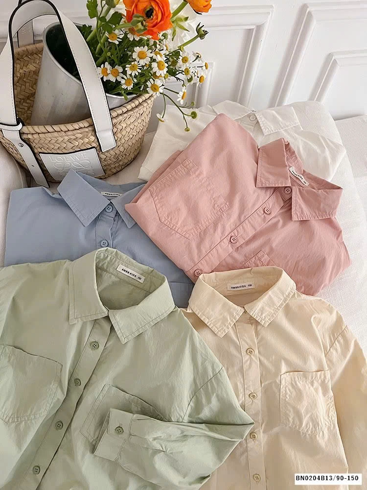 SƠ MI DÀI TAY TÚI NGỰC AMBB 24S090